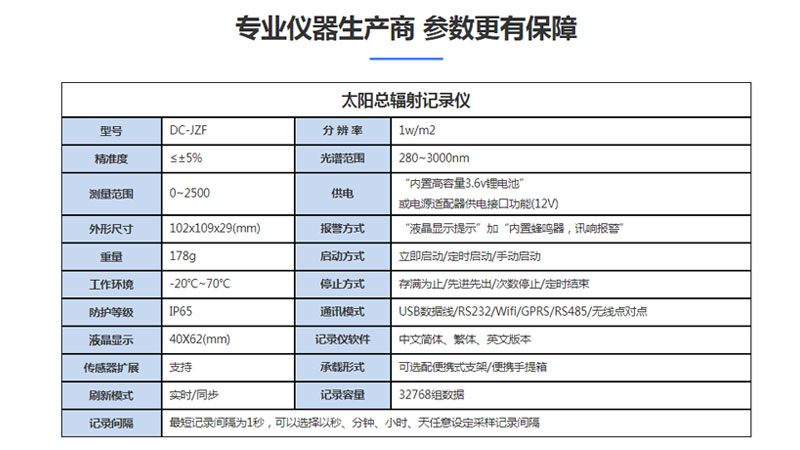 黑龍江手持式太陽總輻射儀